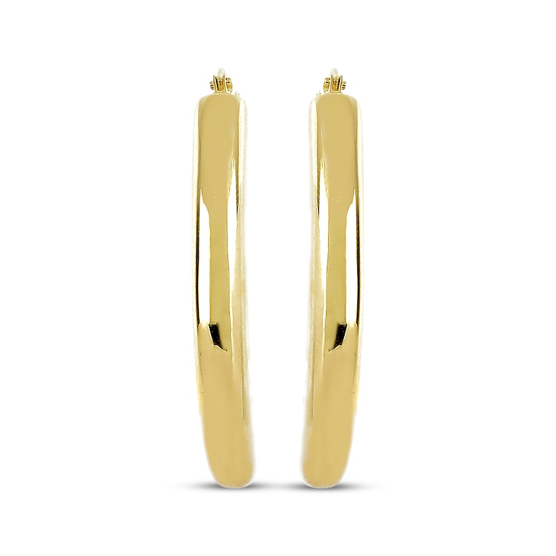 Main Image 2 of Puff Teardrop Hoop Earrings 14K Yellow Gold 30mm