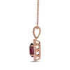 Thumbnail Image 2 of Le Vian Oval-Cut Garnet Halo Necklace 1/4 ct tw Diamonds 14K Strawberry Gold 19&quot;