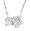 Thumbnail Image 2 of Toi et Moi Princess & Oval-Cut Lab-Grown diamond Necklace 1/2 ct tw 14K White Gold 18&quot;