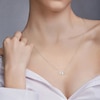 Thumbnail Image 3 of Toi et Moi Princess & Oval-Cut Lab-Grown diamond Necklace 1/2 ct tw 14K White Gold 18&quot;