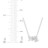 Thumbnail Image 4 of Toi et Moi Princess & Oval-Cut Lab-Grown diamond Necklace 1/2 ct tw 14K White Gold 18&quot;