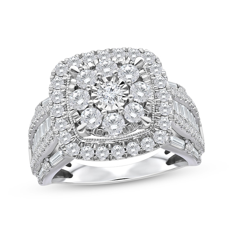 Main Image 1 of Multi-Diamond Cushion-Shaped Halo Engagement Ring 2 ct tw 10K White Gold