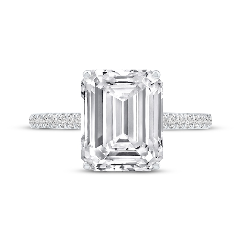 Main Image 3 of Lab-Grown Diamonds by KAY Emerald-Cut Engagement Ring 4-1/3 ct tw 14K White Gold