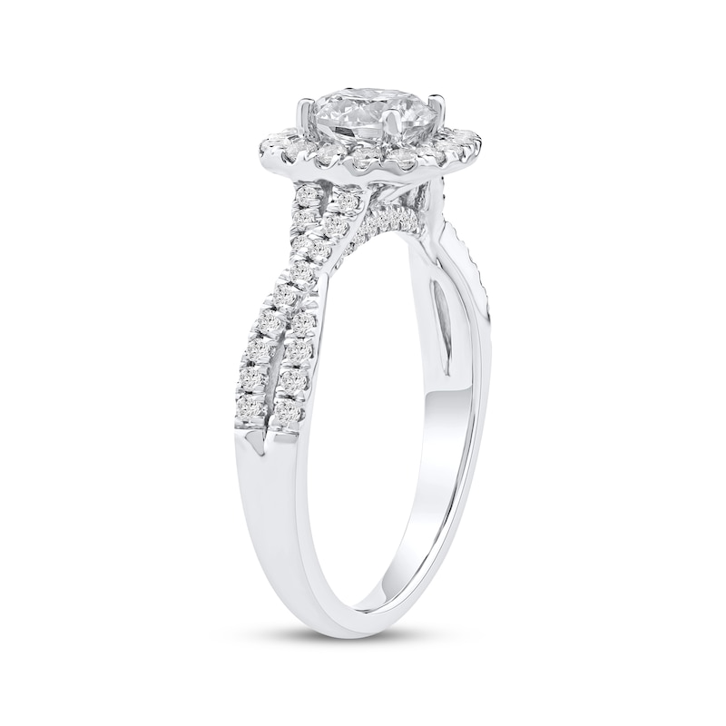 Main Image 2 of Lab-Grown Diamonds by KAY Round-Cut Halo Engagement Ring 1-1/2 ct tw 14K White Gold