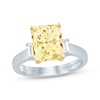 Thumbnail Image 0 of Monique Lhuillier Bliss Radiant-Cut Yellow & White Lab-Created Diamond Engagement Ring 2-1/8 ct tw 18K White Gold