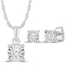 Thumbnail Image 1 of Round-Cut Diamond Solitaire Gift Set 1/3 ct tw Sterling Silver (J/I3)