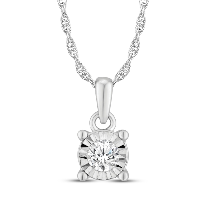 Main Image 2 of Round-Cut Diamond Solitaire Gift Set 1/3 ct tw Sterling Silver (J/I3)