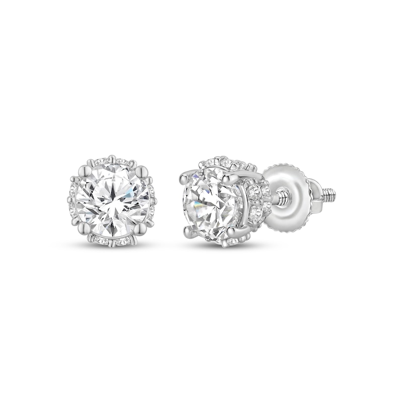 Round-Cut Diamond Solitaire Stud Earrings 1 ct tw 10K White Gold (J/I3)