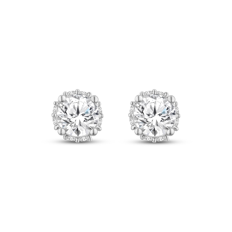 Round-Cut Diamond Solitaire Stud Earrings 1 ct tw 10K White Gold (J/I3)