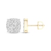 Thumbnail Image 3 of Men's Multi-Diamond Cushion-Shaped Stud Earrings 1 ct tw 10K Yellow Gold