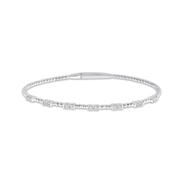 Lab-Grown Diamonds by KAY Flex Bangle Bracelet 1/2 ct tw 10K White Gold & Titanium