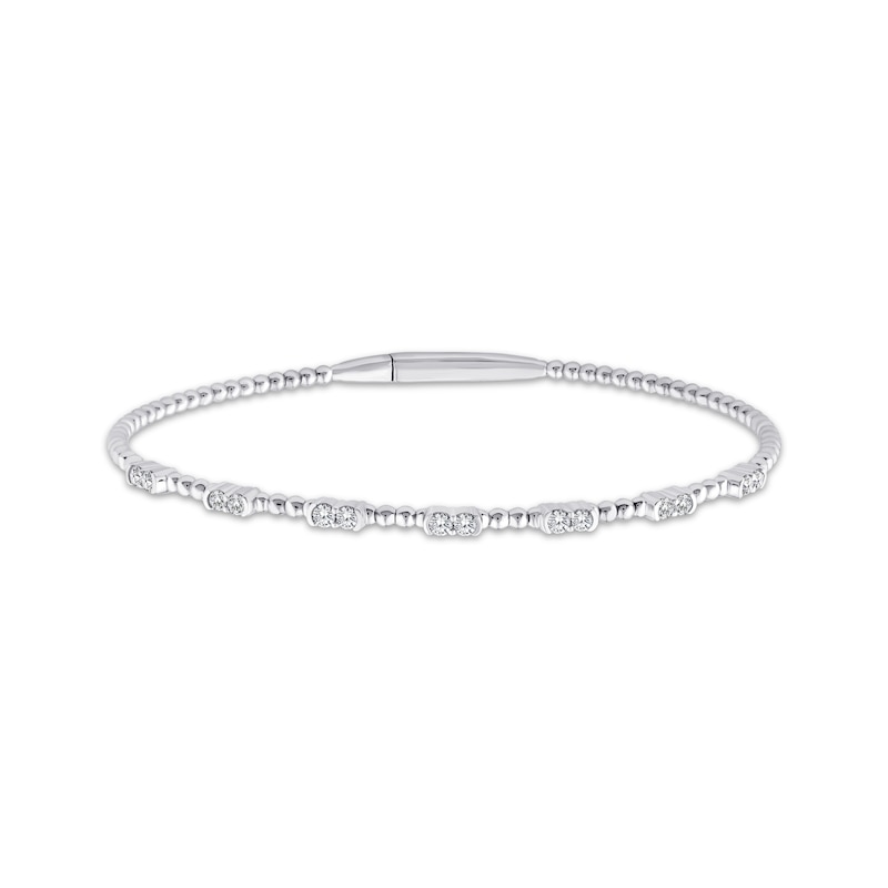 Lab-Grown Diamonds by KAY Flex Bangle Bracelet 1/2 ct tw 10K White Gold & Titanium