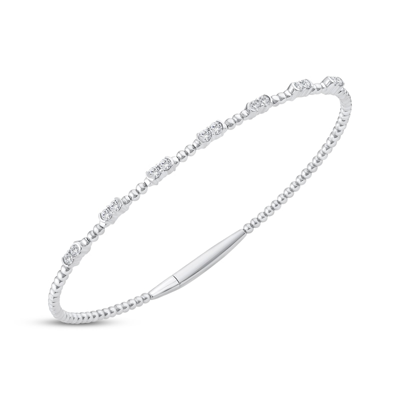 Lab-Grown Diamonds by KAY Flex Bangle Bracelet 1/2 ct tw 10K White Gold & Titanium