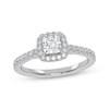 Thumbnail Image 1 of Now + Forever Lab-Grown Diamonds Princess-Cut Halo Engagement Ring 3/4 ct tw 14K White Gold