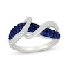 Thumbnail Image 1 of Blue & White Lab-Created Sapphire Swirl Ring Sterling Silver