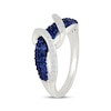 Thumbnail Image 2 of Blue & White Lab-Created Sapphire Swirl Ring Sterling Silver