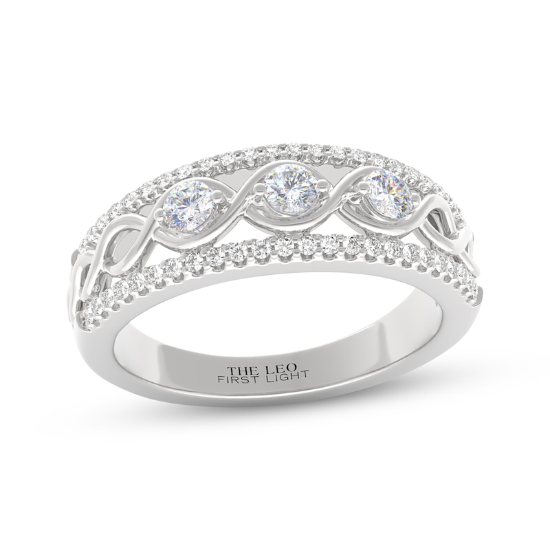 Main Image 1 of THE LEO First Light Diamond Twist Anniversary Ring 1/2 ct tw 14K White Gold