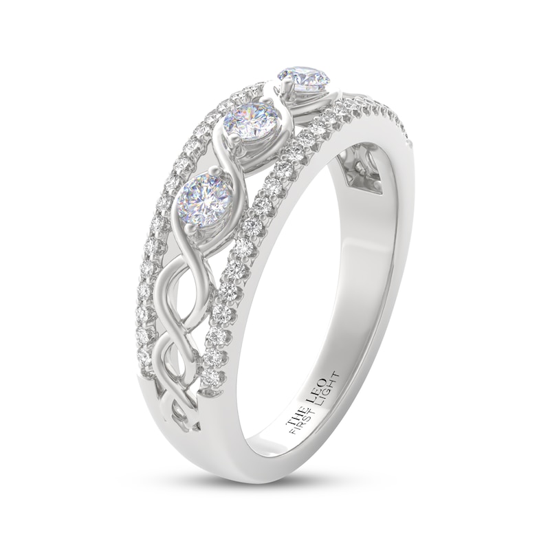 Main Image 2 of THE LEO First Light Diamond Twist Anniversary Ring 1/2 ct tw 14K White Gold