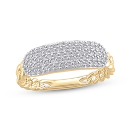 STUDIO BY KAY Multi-Diamond Link Ring 1/3 ct tw 24K Yellow Gold-Plated Sterling Silver