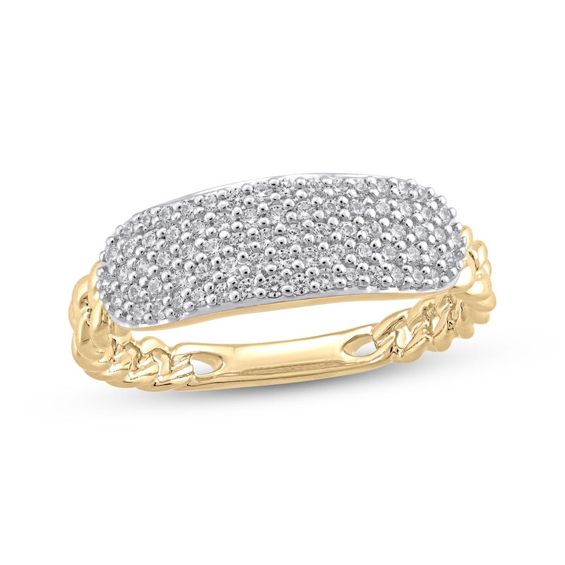 Main Image 1 of STUDIO BY KAY Multi-Diamond Link Ring 1/3 ct tw 24K Yellow Gold Vermeil Sterling Silver