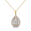 Thumbnail Image 1 of Multi-Diamond Teardrop Double Halo Necklace 1/2 ct tw 10K Yellow Gold