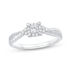 Thumbnail Image 1 of Lab-Grown Diamonds by KAY Princess-Cut Halo Promise Ring 1/4 ct tw Sterling Silver