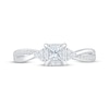 Thumbnail Image 3 of Lab-Grown Diamonds by KAY Princess-Cut Halo Promise Ring 1/4 ct tw Sterling Silver