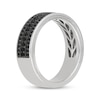 Thumbnail Image 2 of Neil Lane Men’s Black Diamond Three-Row Wedding Band 1/2 ct tw 14K White Gold