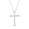 Thumbnail Image 1 of Lab-Grown Diamonds by KAY Graduated Cross Necklace 1 ct tw 10K White Gold