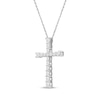 Thumbnail Image 2 of Lab-Grown Diamonds by KAY Graduated Cross Necklace 1 ct tw 10K White Gold