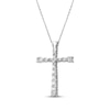 Thumbnail Image 3 of Lab-Grown Diamonds by KAY Graduated Cross Necklace 1 ct tw 10K White Gold