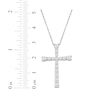 Thumbnail Image 5 of Lab-Grown Diamonds by KAY Graduated Cross Necklace 1 ct tw 10K White Gold