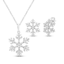 Diamond Snowflake Gift Set 1/5 ct tw Sterling Silver