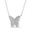 Thumbnail Image 2 of Diamond Pavé Butterfly Necklace 1/20 ct tw Sterling Silver 18&quot;