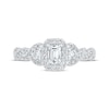 Thumbnail Image 3 of Emerald-Cut Diamond Halo Engagement Ring 7/8 ct tw 14K White Gold