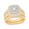 Thumbnail Image 1 of Diamond Double Cushion Frame Bridal Set 2 ct tw 14K Yellow Gold