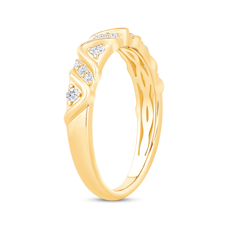 Main Image 2 of Diamond Wave-Pattern Anniversary Band 1/5 ct tw 10K Yellow Gold