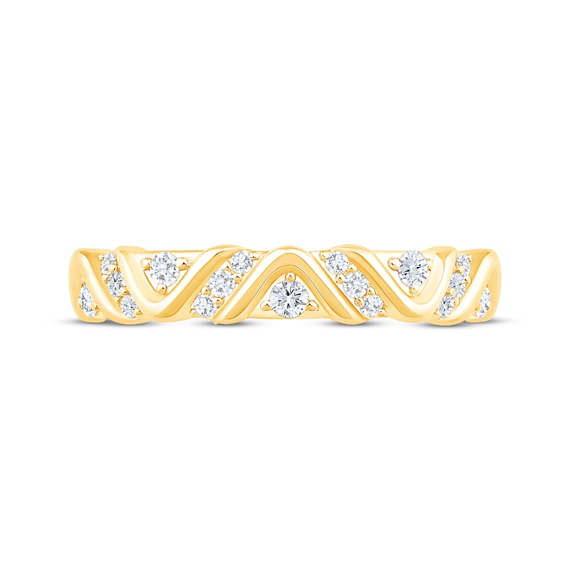 Main Image 3 of Diamond Wave-Pattern Anniversary Band 1/5 ct tw 10K Yellow Gold