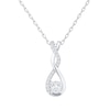 Thumbnail Image 1 of Diamond Twist Drop Necklace 1/6 ct tw Sterling Silver 18&quot;