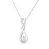 Thumbnail Image 2 of Diamond Twist Drop Necklace 1/6 ct tw Sterling Silver 18&quot;