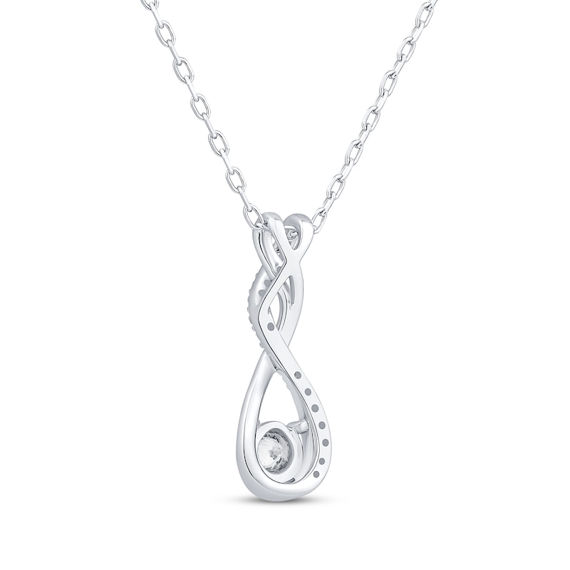 Main Image 3 of Diamond Twist Drop Necklace 1/6 ct tw Sterling Silver 18&quot;