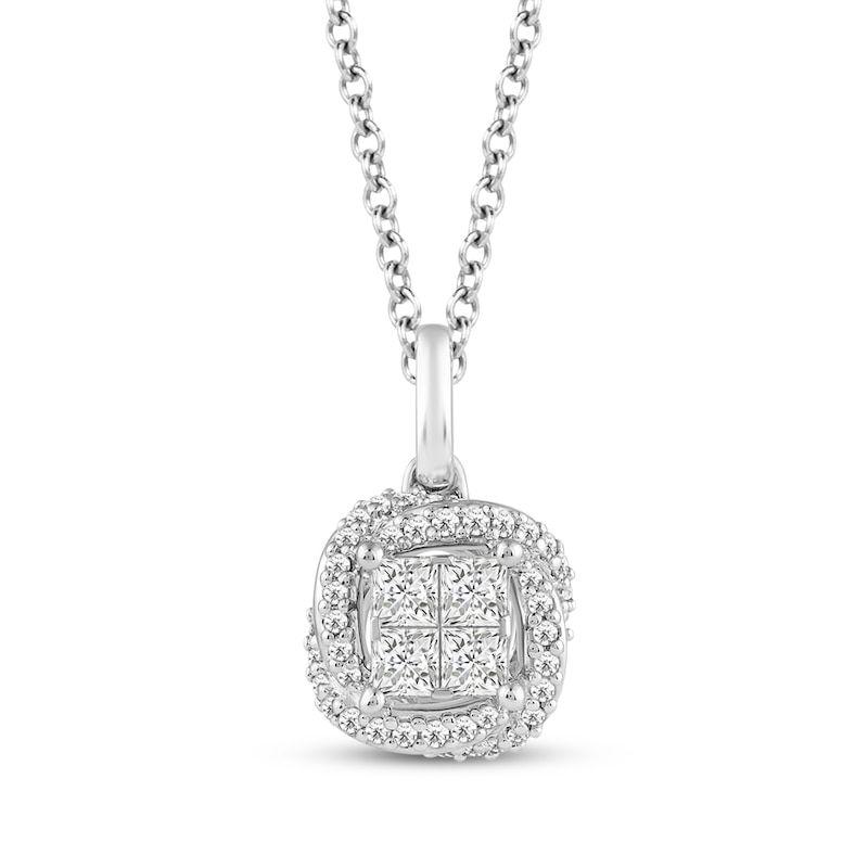 Hallmark Diamonds One Love Swirl Knot Necklace 1/3 ct tw Sterling ...