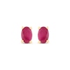 Thumbnail Image 2 of Oval-Cut Ruby Solitaire Stud Earrings 14K Yellow Gold