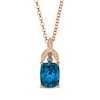 Thumbnail Image 0 of Le Vian Venetian Mosaic Cushion-Cut Blue Topaz Necklace 1/20 ct tw Diamonds 14K Strawberry Gold 19"