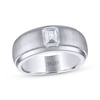 Thumbnail Image 0 of Men's THE LEO Legacy Lab-Created Diamond Emerald-Cut Solitaire Wedding Band 1 ct tw 14K White Gold