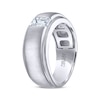 Thumbnail Image 1 of Men's THE LEO Legacy Lab-Created Diamond Emerald-Cut Solitaire Wedding Band 1 ct tw 14K White Gold