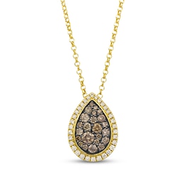 Le Vian Chocolate Chip Diamond Teardrop Necklace 7/8 ct tw 14K Honey Gold 19&quot;