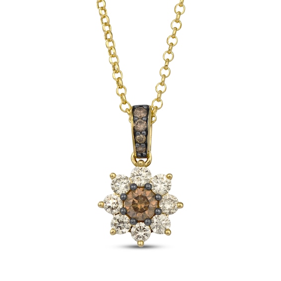 Le Vian Sunflower Necklace 7/8 ct tw Diamonds 14K Honey Gold 19"