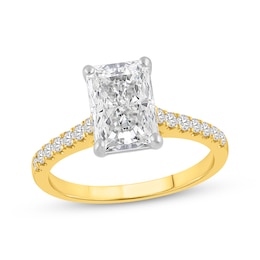 Lab-Created Diamonds by KAY Radiant-Cut Engagement Ring 2-1/4 ct tw 14K Two-Tone Gold
