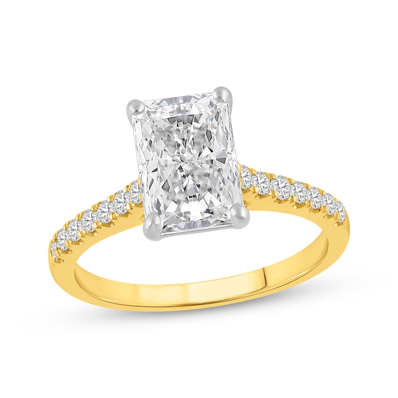 Lab-Created Diamonds by KAY Radiant-Cut Engagement Ring 2-1/4 ct tw 14K Two-Tone Gold